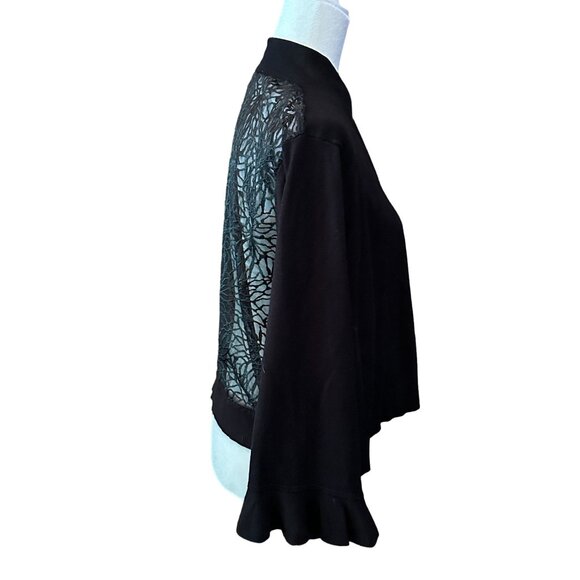 Calvin Klein Womens Black Sheer Lace Back Cardigan Sweater 2X - Picture 7 of 7